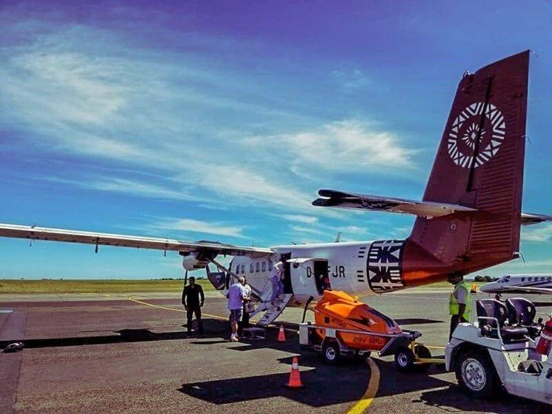 Taking a plane between islands in Fiji